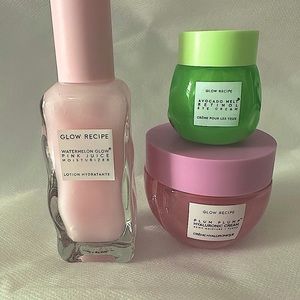 Glow recipe: Pink Juice Watermelon Moisturizer, Plum Plum &Eye Cream. NEVER USED